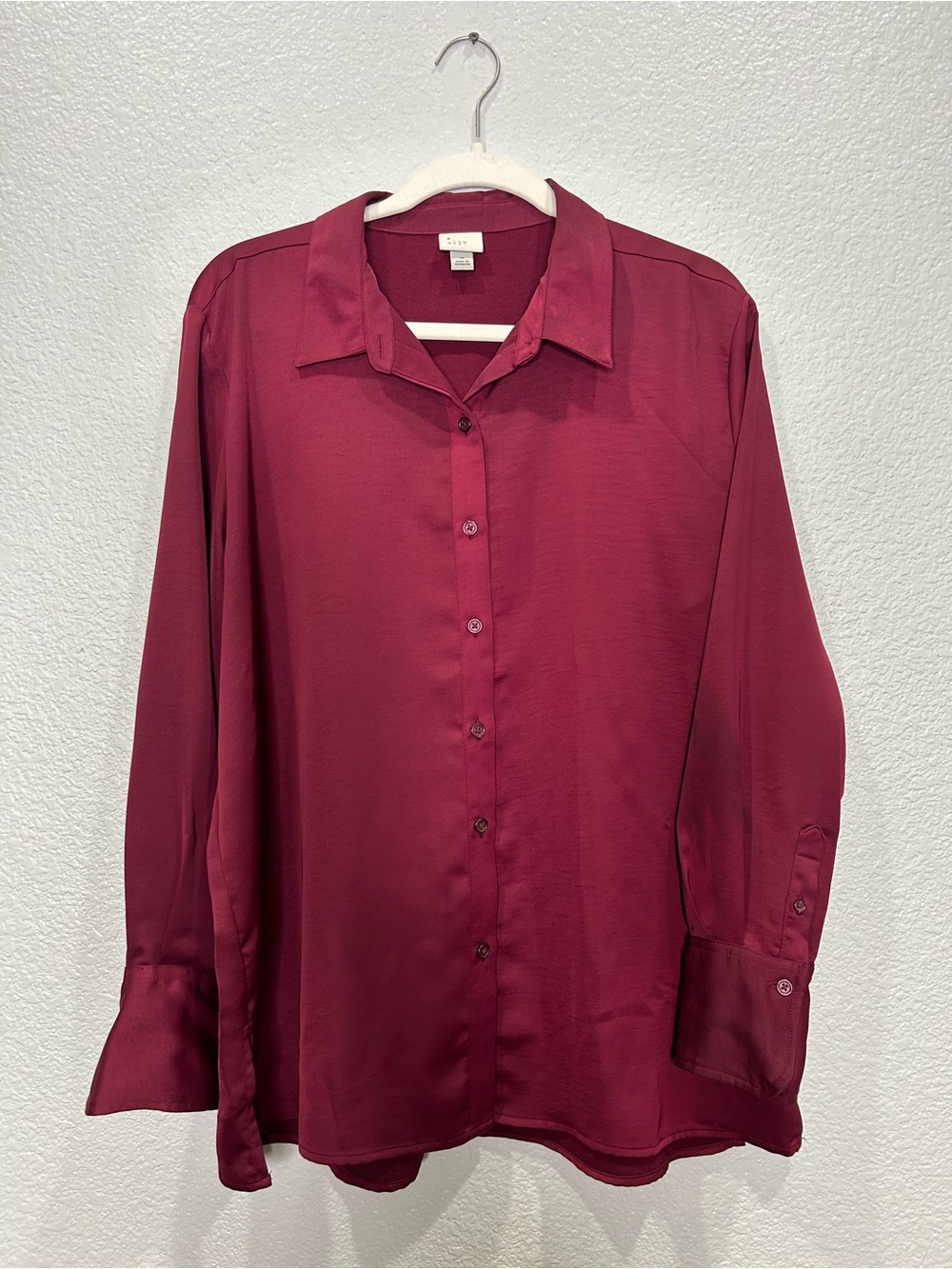 A New Day Women's Button-Down Shirt in Burgundy